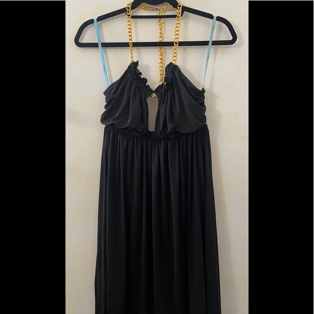 Marciano Guess Black Gold Necklace Halter Dress